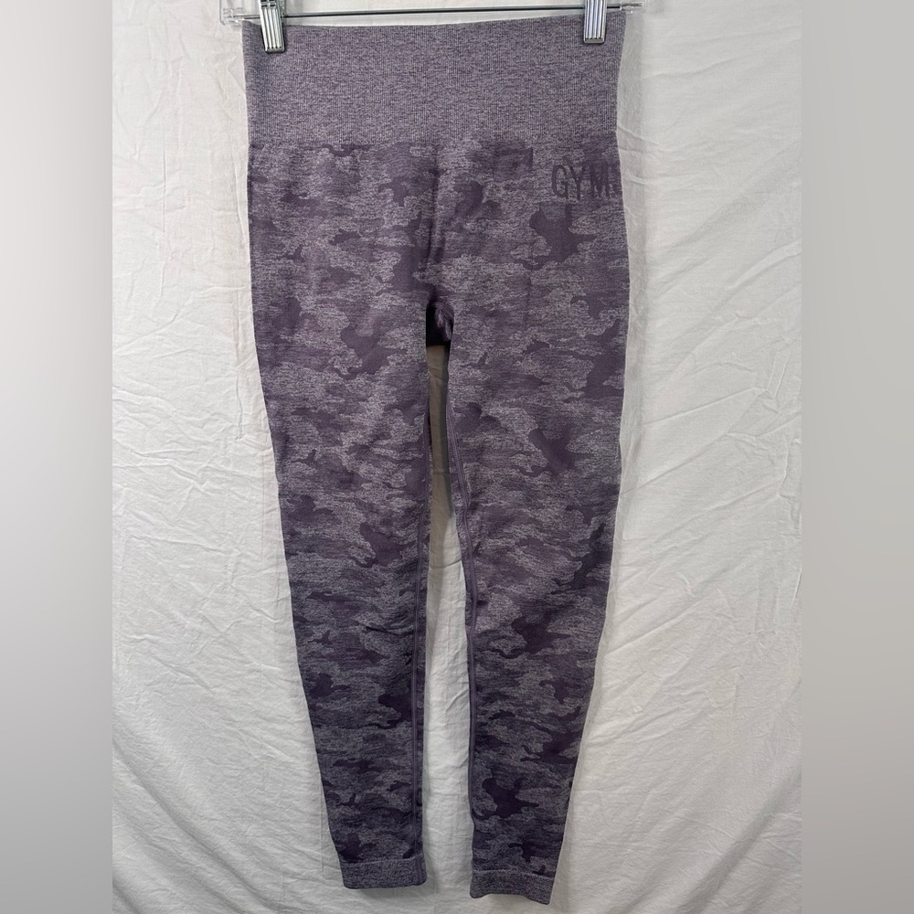 Gymshark Camo Seamless Leggings Purple High Rise Yoga Workout Pants